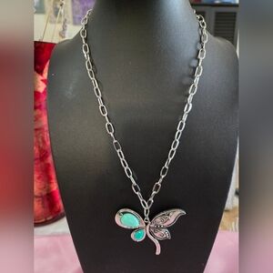 Silver Butterfly Pendant Necklace